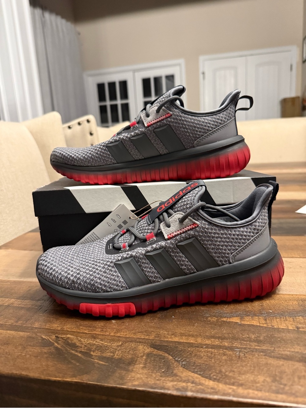 adidas Kaptir 4.0 K Gray and Orange Kids Sneakers
